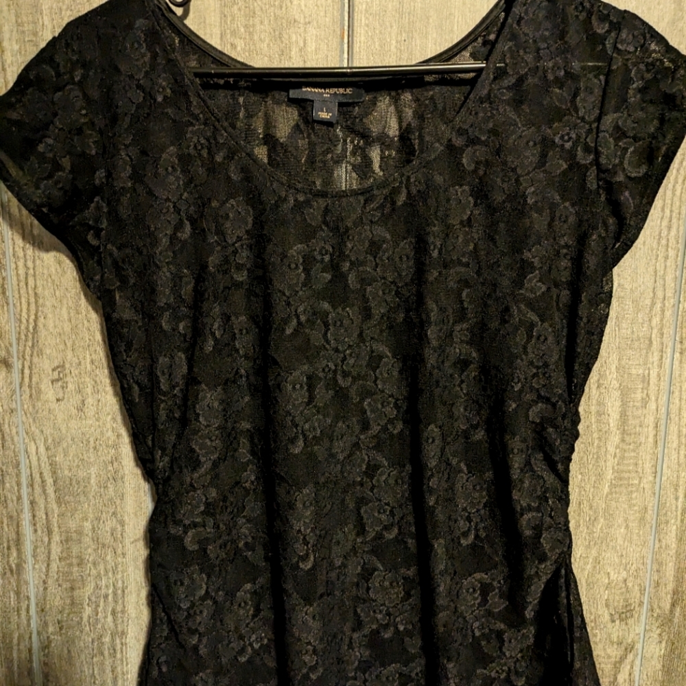 Black lace banana Republic top L
